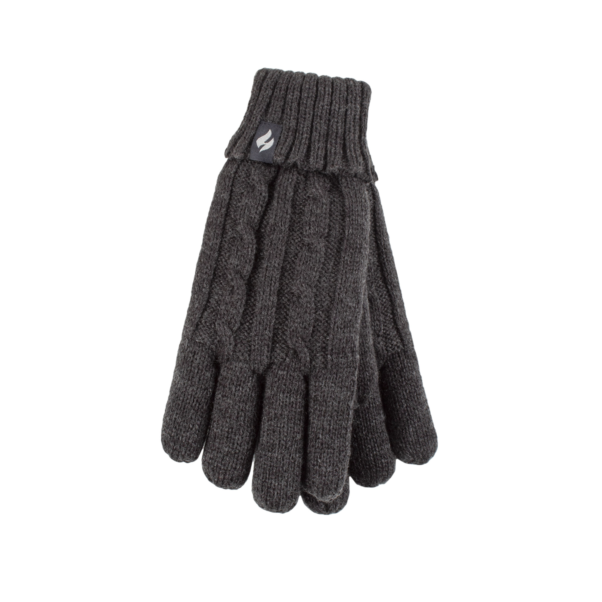 Heat Holders Women's Amelia Solid Cable Knit Gloves Dk.Gry L/XL